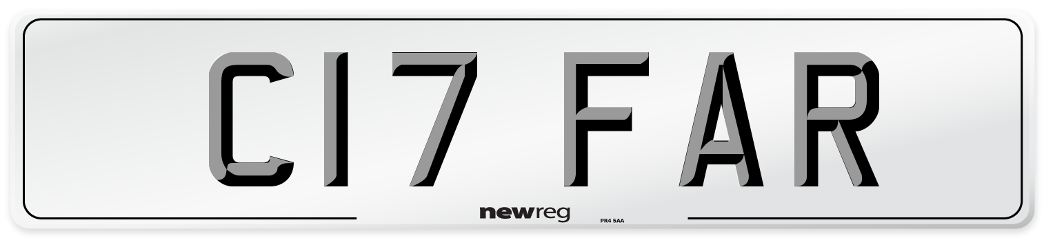 C17 FAR Number Plate from New Reg
